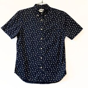 Old Navy The Classic Shirt Slim Fit Navy Rabbit Print Size M